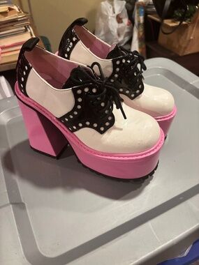 Sugar Thrillz Pink Platform Oxford Shoes